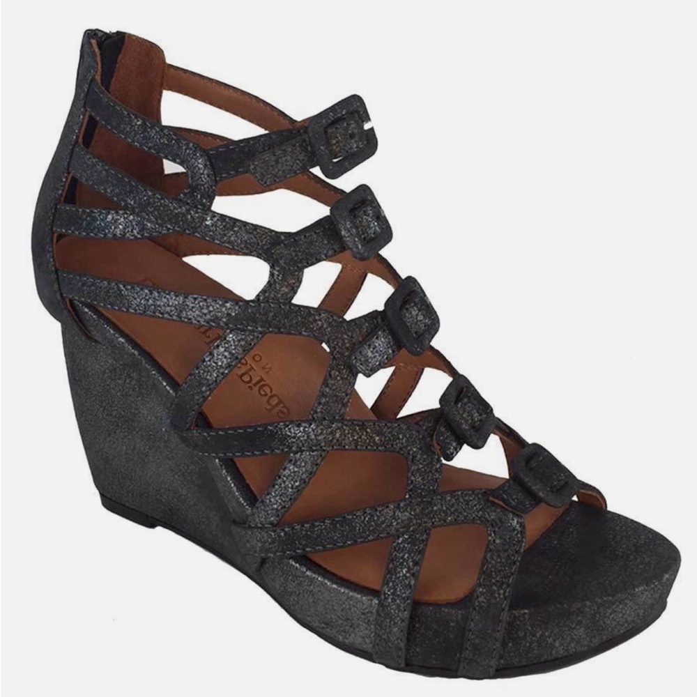 L'Amour Des Pieds New Gladiator Ivanka Wedge Sandal Leather - Silver